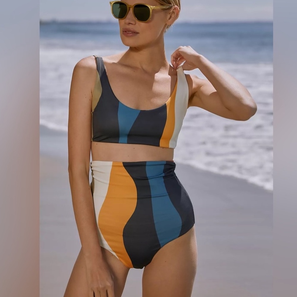 Cala de la Cruz High‎ Waist Bikini Set Size M Two-Piece Swim